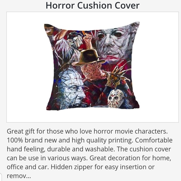Faces of horror pillow case (for small throw pillo - Picture 2 of 2